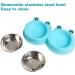 Premium Stainless Steel Double Pet Bowls | No-Slip Cute Modeling | Sky Blue | For Dogs, Cats, Rabbits, and Other Pets - Buy Online on SooperMarket.com