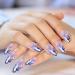 Almond Shaped Fake Nails | Medium Acrylic Fake Stick on Nails Full Rhombus Crystal Fake Nail Kit in 12 Sizes with Glue for Home or Salon - Buy Online on SooperMarket.com