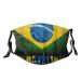 Brazilian Flag Jiu Jitsu Cotton Washable Nose Wired Face Cover Filter Pocket Wide Cover with Filter