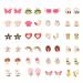 24Pairs Clip-on Earrings Animals Heart Flowers Mushroom Earrings Ladies Mixed Color Painless Non-perforated Earrings Set