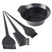 TRIXES 4PC Hair Dye Kit - Hair Colour Bowl and Brush Set - Black Brushes and Colour Mixing Bowl for Colour Application Treatments and Tinting - for Professional Hairdressing or Home Use - Black
