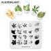 Nail Stamping Plate Set - 4 Piece Feather Flower Leaves & Butterfly Templates | DIY Nail Art Tool & Stamper | International Shipping - Buy Online on SooperMarket.com