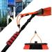 Cleaning Brushes Carbon Fiber Telesrod Washing Set Equipment Telesextension Pole Cleaning for Window Glass Wall Photovoltaic Panel Cleaning Trucks Windows/12Ft/3.6M 55cm Brush Head 9M/30FT
