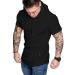 Aiyino Men's Short Sleeve Athletic Hoodies Sport Sweatshirt Solid Color Fashion Pullover Large 01short Sleeve-black