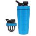 ROCKY&CHAO Stainless Steel Protein Shaker 900 ML Metal Protein Mixer With Mix Ball Fitness Shaker Bottle for Men and Women (Blue) 900ml | Blue Shaker Bottle