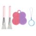 Silicone Cleansing Brush Pink and Purple Dual Sided Exfoliating Power Skin Care Tool for Women Gentle Cleanser