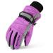 TRIWONDER Children's Ski Gloves Thermal Fleece Gloves Warm Winter Gloves for Boys Girls A - Purple S (6-7 years)