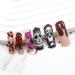 Extra Long Halloween Press on Nails - Pumpkin Ghost & Bat Design | Matte Nude Coffin Full Cover Fake Nails - 24 Pcs with Adhesive Jelly Glue - Buy Online on SooperMarket.com