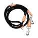 Rapidbok dog leash black nylon double linen practice leash courtyard dog puppy leash adjustable dog leash freehand linen for small medium -sized large dogs