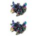 VILLCASE 2pcs Colorful Crystal Clusters Fish Tank Stones Mineral Specimen Natural Stones Cluster Rough Stone