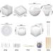 Sculpting Kit: 20Pcs Resin Molds for DIY Art - Sphere, Cube, Pyramid, Square, Round Shapes for Ashtrays, Coasters, Candles - Bonus Sequins & Tools - White - Buy Online on SooperMarket.com