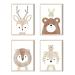 Meinbaby123 pictures children's room |4 Set Din A4 Poster Set |Country pictures |Children's room poster |Decoration pictures children's room girls and boys |Baby room decoration (four friends)