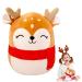 Christmas Elk Stuffed Animal Plush Pillow Christmas Pillows for Boys Girls Soft Hugging Pillow Cute Elk Plush Toy for Kids Birthday Christmas Party Favor Gift Sofa Bedroom Kids Room Decorations