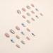 JUSTOTRY 24 Pcs Short Marble Stiletto False Nails - Nude French Glitter Press On Nails with Nail Glue - Trendy Almond Stick On Nails for Women - Buy Online on SooperMarket.com