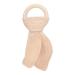 Teether Soft Baby Teething Wooden Ring Handgrip Training Teethers Toys for Babies (Khaki)