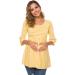 Love2Mi Women Maternity Blouse XL Yellow Stripe A Line Pregnancy Shirt with 3/4 Bell Sleeves - Buy Online on SooperMarket.com