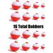 WUYUEJXI Fishing Bobbers Assortment - 16 Red and White Bobbers for Fishing Floats - Buy Online on SooperMarket.com