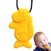 Buy Bexdug Yellow Sensory Chewing Chain - Creative Dinosaur-Shaped Silicone Fidget Toy for Kids | Portable Bite Chain for Sensory Relief - Buy Online on SooperMarket.com