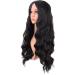 MapofBeauty 28 Inch/70 cm Long Wavy Middle Part with No Bangs Synthetic Fiber Curly Fashion Women Party Cosplay Wig (Black) - Buy Online on SooperMarket.com