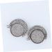 20 pcs Round Bezel Accessory with Pendants Trays Rotate Double-sided Pendant Trinket Keychain Alloy 2.5X2.5cmx2pcs As Shownx2pcs - Buy Online on SooperMarket.com