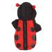 Bagima ladybug dog costume dog-hooded sweater sweet ladybug thickened warm loose Halloween dog winter clothing for small dogs enchantingly ladybugwell costume m black