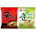 Nongshim Ramen Assorted Bundle Shin Ramyun Soon Veggie Ramyun Instant Noodle Soup 2 Flavours Box Halal (Pack of 40) by CNMART