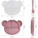 Suction Silicone Baby Plate with Lid, Spoon & Dividers - BPA Free & Dishwasher Safe (Pink) - Buy Online on SooperMarket.com