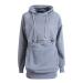 Men's Women's Long Sleeve Large Kangaroo Pocket Cat Puppy Hoodie Sweatshirt with Hood XL Gray