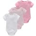 Bestele Baby Bodysuits Bodysuit for Newborn Boys and Girls Cotton Baby Onesies Rompers Short Sleeve for Toddler Infant 0-3-6-9-12-18-24 Months Coverall Undershirt Set Pure Color G 6-9 Months