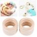 Organic Wooden Teething Rings - Set of 10 Smooth Teething Toys | 7cm & 5cm Diameter | Safe & Natural Baby Comfort - Buy Online on SooperMarket.com