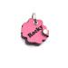 Copter farm dog brand bag for dogs on the collar |With engraving push button |Art leather real leather |Dog brand |Individually engraved on both sides (pink flower) pink flower