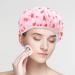 FRCOLOR Girl Beanie Shower Cap - Reusable Floral Printed Spa Cap for Girls - Elastic Double Wrap Protector for Beauty Bonnet - Salon Bathing Cap for Women - Pink, 29x29cm - Buy Online on SooperMarket.com