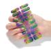 Stick on nail polish stripes full nail packaging half hardened gel nail polish stripes Nail polish lacquer nail polish sticker glitter star marble stick on nail polish strips ze0242