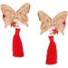 ibasenice 2 Pairs Chinese Style Hairpin Tassels Barrettes Party Hair Clip Kids Hairpin for New Year Bows Hair Clips New Year Bobby Pin Japanese-style Hairpin Child Girl Side Clip - Buy Online on SooperMarket.com