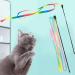 Interactive Cat Rainbow Wand Toys - Colorful Ribbon Charmer for Kittens | Set of 2 - Buy Online on SooperMarket.com