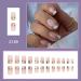 Square Press on Fake Nails 24Pcs Nude Glossy Flower Design - Full Cover Stick on Nails for Women & Girls - Buy Online on SooperMarket.com