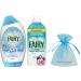 Fairy Non Bio Laundry Washing Gel 24w 840ml & Fairy Fresh Fabric Conditioner Snuggly Soft for Sensitive Skin 50 washes 1.65L Almond Milk & Manuka Honey Scent + for You: Organza Small Bag