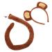 minkissy 1 Set zoo animal headband fabric monkeys monkey ear hair hoop headbands tails