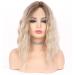 VEDAR Platinum Blonde Short Curly Ombre Wig - 12 Inch Synthetic Hair for Women #031-12 - Buy Online on SooperMarket.com