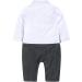 AmzBarley Baby Boys Gentlemans Outfit Suit | Long/Short Sleeve Dress Shirt Pants Vest Bowtie Tuxedo Rompers | Black | 12-18 Months - Buy Online on SooperMarket.com