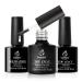 Beetles Gel Nail Polish Base No Wipe Top Coat - Matte Gel Top Coat and Shine Top Gel Base Set Gel Polish Matte Shine Effect Long Lasting DIY Home Soak Off Light Nail Lamp Required 7.5ml Each Bottle Matte Gloss Top Base Coat