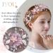 IYOU Flower Girl Headband Pink Floral Headpiece Pearl Leafs Commmunion Hair Vines Bridal Wedding Hair Accessories for Girls - Buy Online on SooperMarket.com