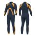 Hevto Women Wetsuits Men 3/2mm Neoprene Full Shorty Suits Surfing Swimming Diving SUP Keep Warm in Cold Water M16-Orange Men X-Large