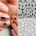 Geometric Heart & English Letter Nail Art Stickers - 6 Sheets - Buy Online on SooperMarket.com