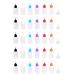 30 Pcs Precision Tip Applicator Bottles  Including 30pcs 1 Ounce Translucent Bottles  30pcs Colored Tips and 5pcs Mini Funnels for DIY Quilling Craft  Acrylic Painting