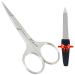 HARAMS Cuticle Nail Scissors with Daimond Grain Nail File Curved Blade Professional Stainless Steel Multipurpose Toenail Manicure Pedicure Eyebrows Nose Beard Mustache Grooming Scissors