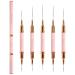 Nail Art Brushes, 5PCS Double-Ended Nail Art Liner Brushes Striping Liner Brush Nail Design Brushes for Long Lines,Tiny Details,Fine Drawing Nail Brushes for Nail Art,Sizes 5/7/9/10/11/15/20/22/25/30 Light pink