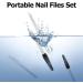 Professional 8-Piece Metal Nail File Set with Leather Covers - Coarse and Fine Double-Sided Tools for Manicure and Pedicure - Ideal for Thick Natural Nails - 15 PCS - Buy Online on SooperMarket.com