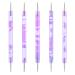 5Pcs Nail Dotting Pen Nail Art Tools Dotting Painting Pen Polish Carving Tool 2 Way Nail Design Dotting Tool for Gel Polish Decoration Purple