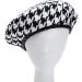 Qiabao Luxury Houndstooth Beret Beanie Hat - Women's Black/White - Buy Online on SooperMarket.com